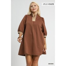 Umgee High Neck Jacquard Mini Dress