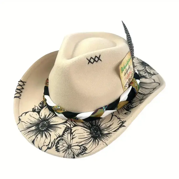 Floral Print Cowboy Hat