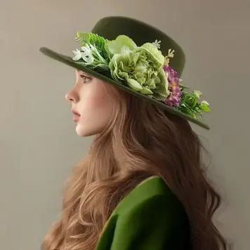 Wide Brim Floral  Sun Hat