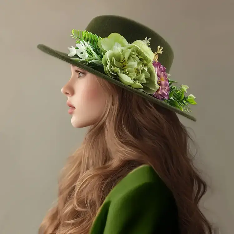 Wide Brim Floral  Sun Hat