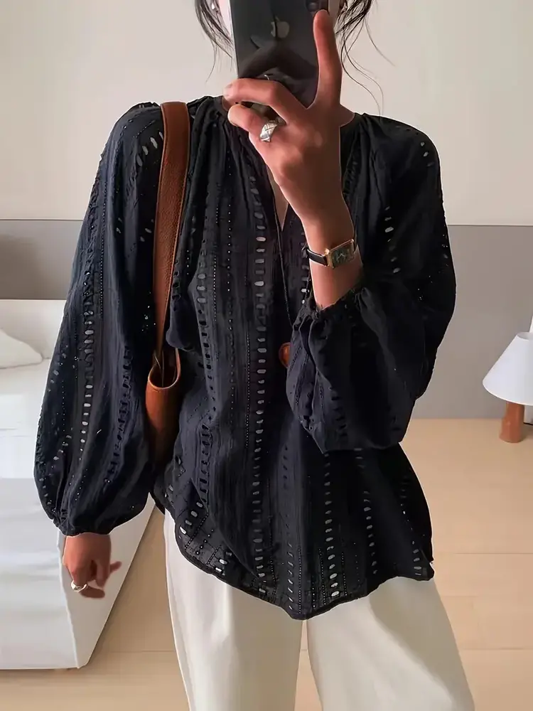 Embroidered Polyester Long Sleeve Shirt