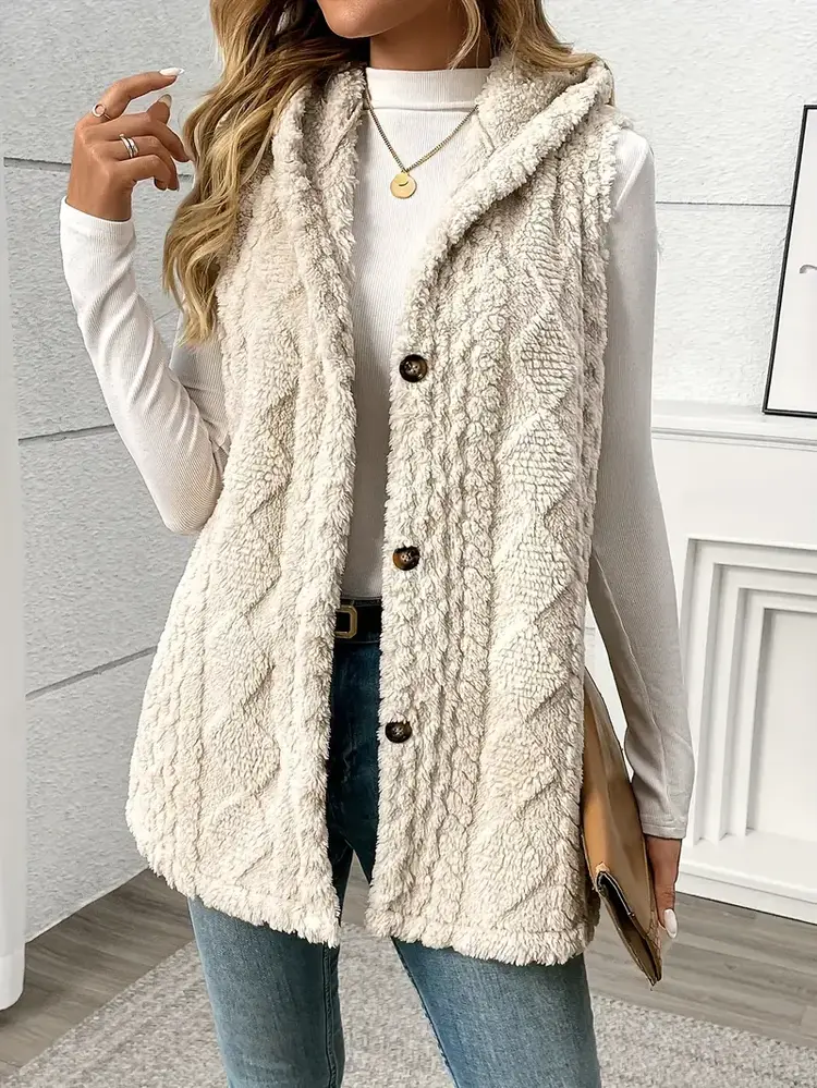 Hooded Faux Fur Vest