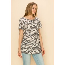 Fashion Go Camouflage Round Neck T-shirt