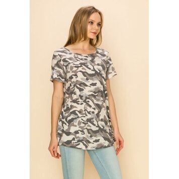 Fashion Go Camouflage Round Neck T-shirt