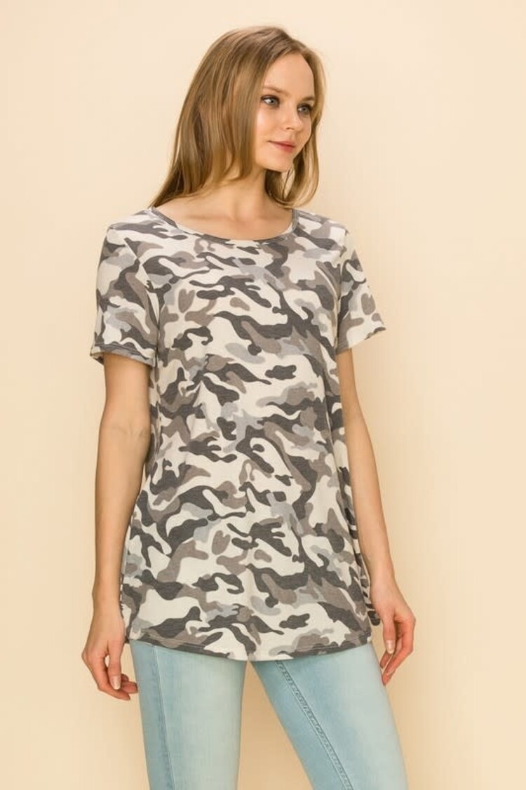 Fashion Go Camouflage Round Neck T-shirt