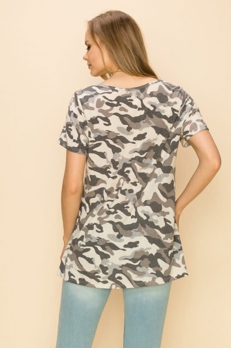 Fashion Go Camouflage Round Neck T-shirt