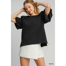 Umgee Jacquard Round Neck Top