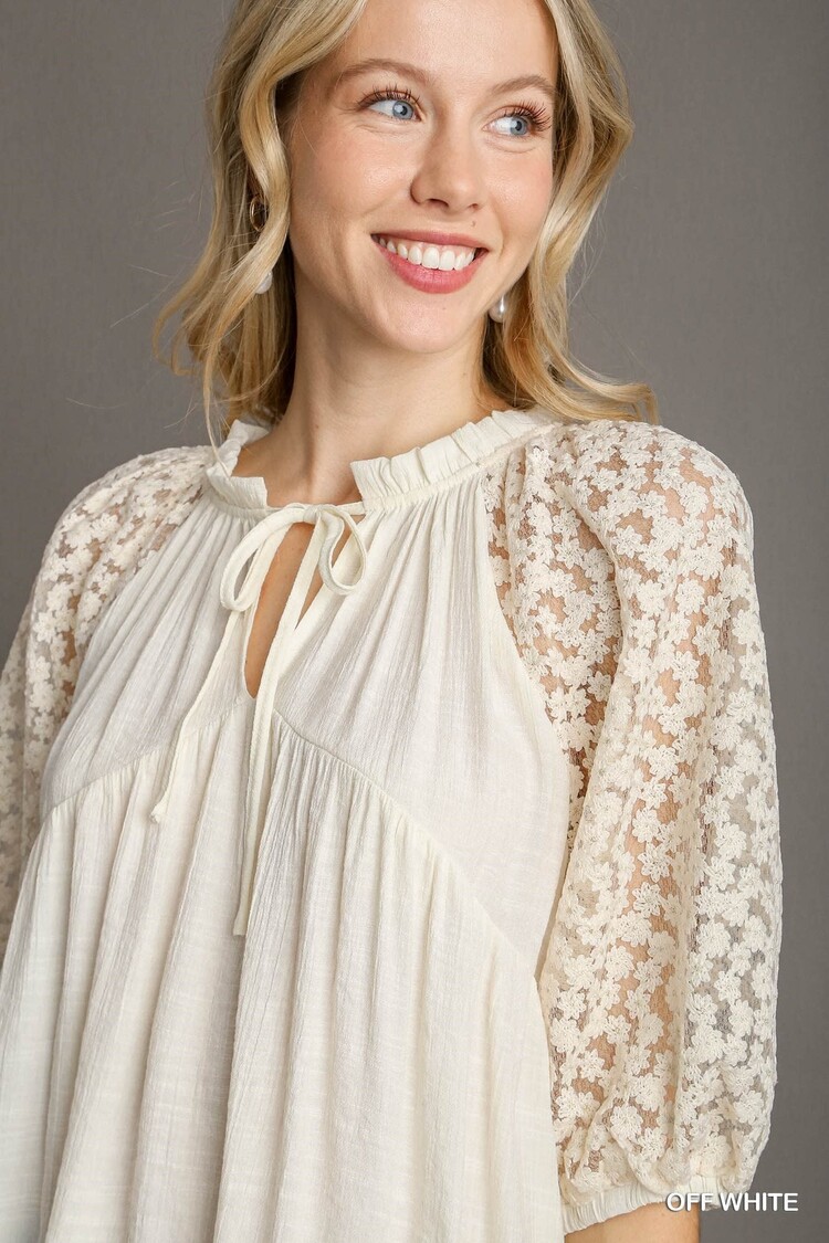 Umgee Front Tie V-Neck Tunic Top