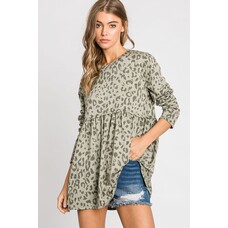 Fashion Go Animal Print Babydoll Top