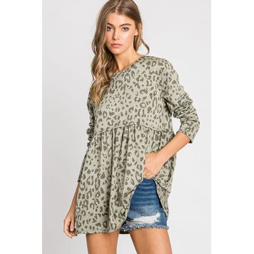 Animal Print Babydoll Top
