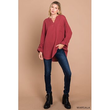 Cotton Gauze Pullover Casual Shirts