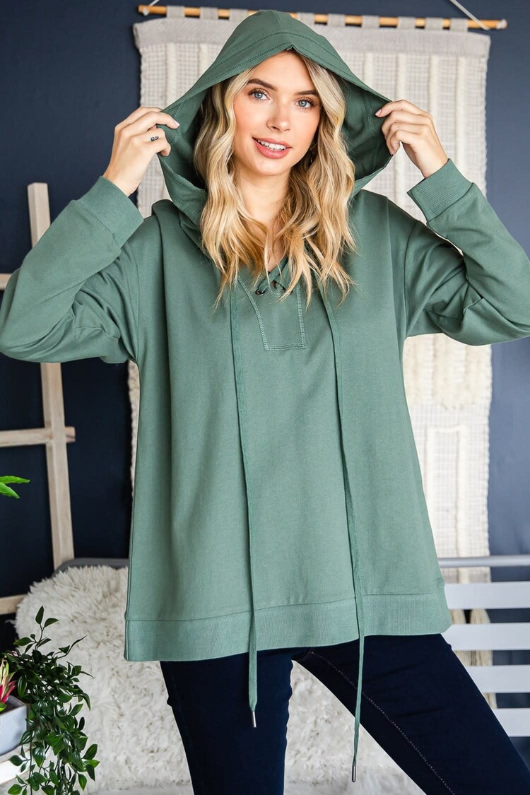 Fashion Go Cotton French Terry Hood Top