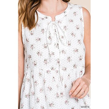 Cotton Gauze Floral Print Tank Top
