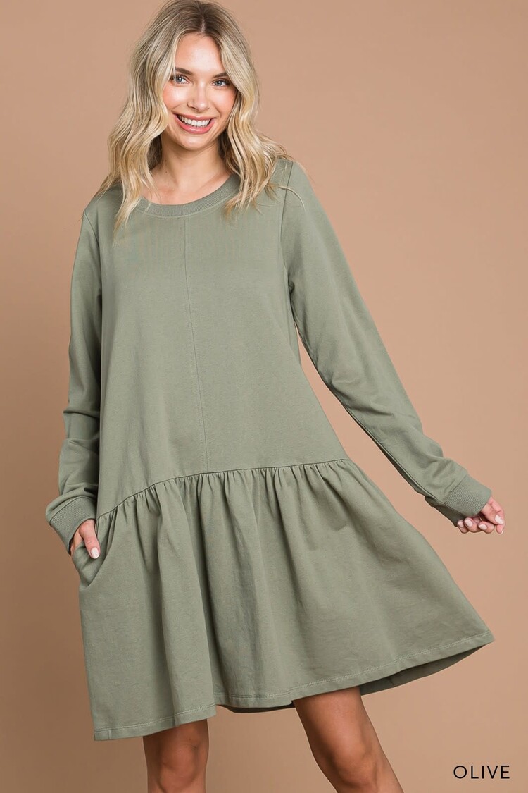 Washed Cotton French Terry Dress