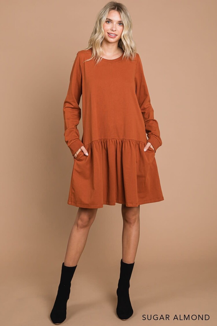 Washed Cotton French Terry Dress