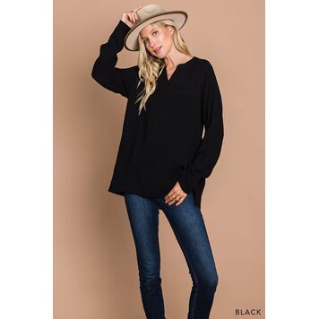 Fashion Go Cotton Gauze Pullover Long SleeveTop