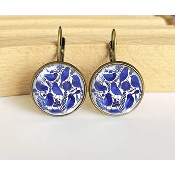 Many Birds Drop Earrings Blue