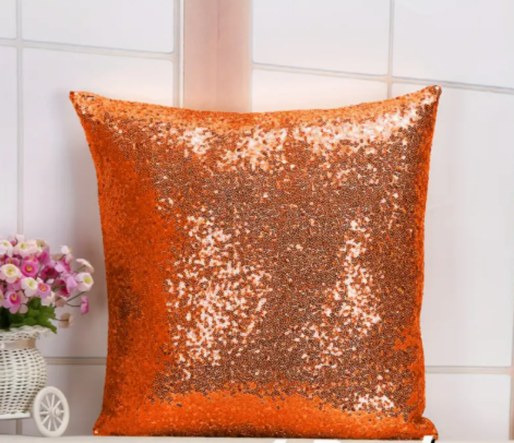 TS 12-inspired Orange Sequin Pillow
