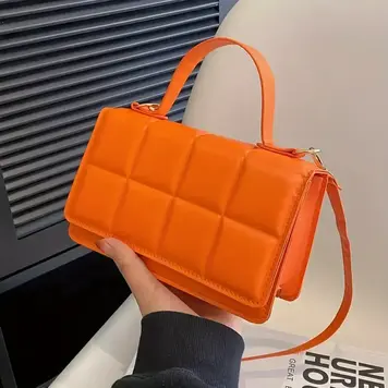 Stylish Orange Synthetic Leather Crossbody