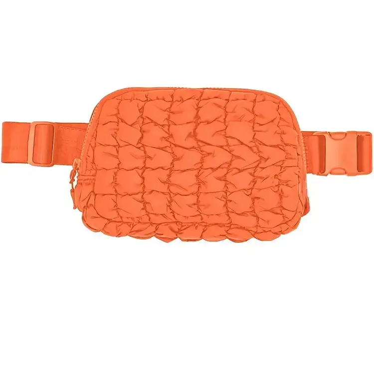 Orange Quilted Car Plaid Chest Bag