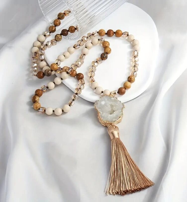 Boho Druzy Stone Necklace