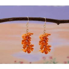 Boho Floral Orange Earrings
