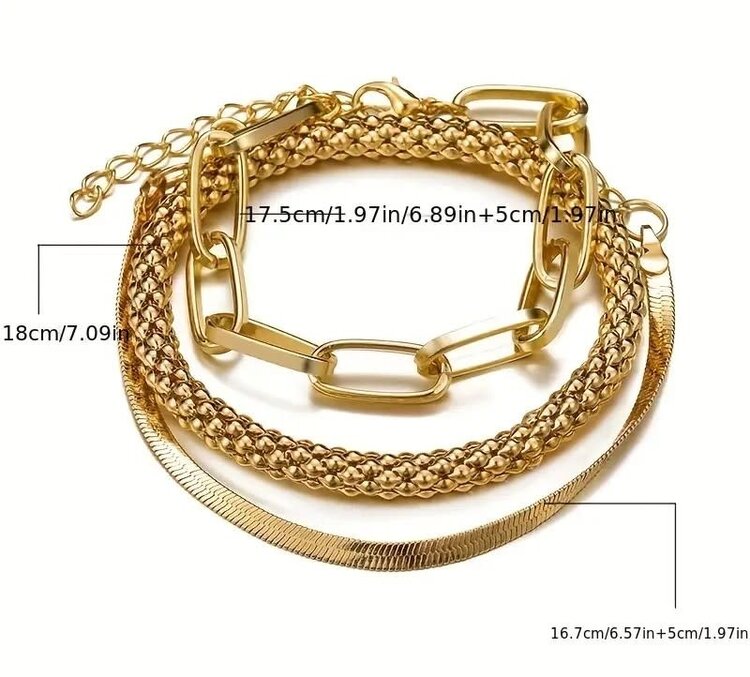 3 pcs Chain Bracelet