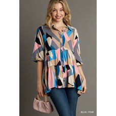 Umgee Button Down Collared Tunic Top