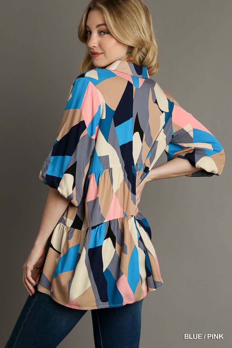 Umgee Button Down Collared Tunic Top