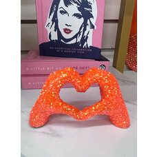 Mini Taylor Heart Hands Orange Glitter