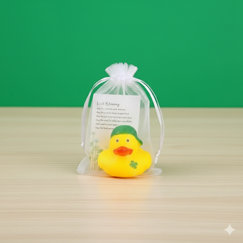 Mini Shamrock Duck with Irish Blessing