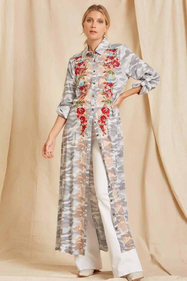 Medium Maxi Floral Shirt Dress