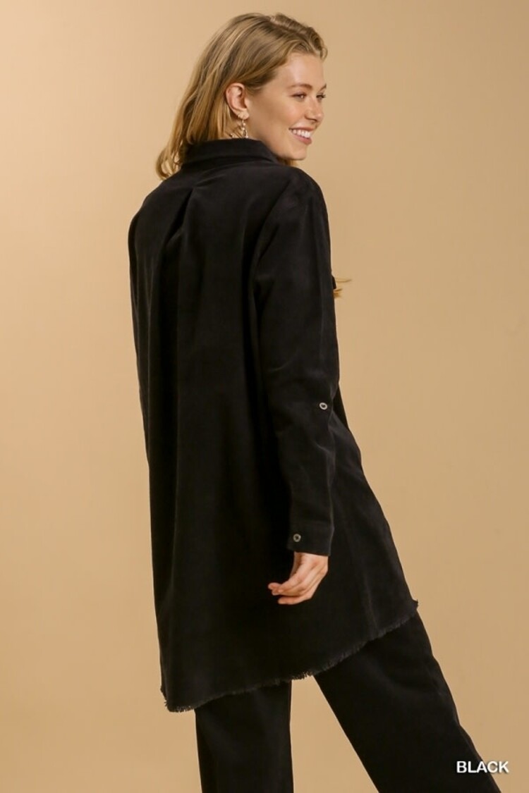 Umgee Non-stretch Denim Black Top