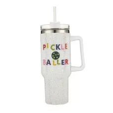 Nima Accessories Rhinestone Pickle Baller 40 oz Tumbler Cup