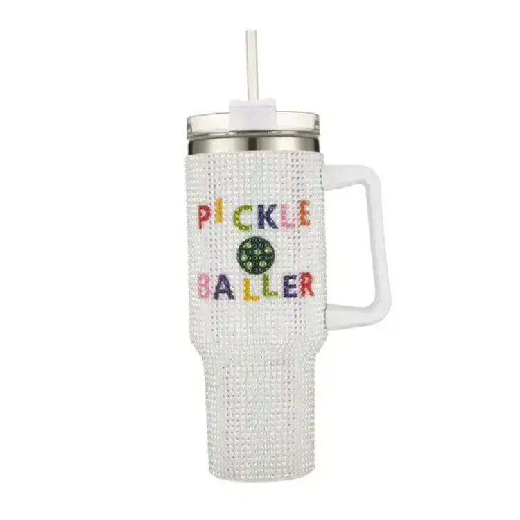 Nima Accessories Rhinestone Pickle Baller 40 oz Tumbler Cup