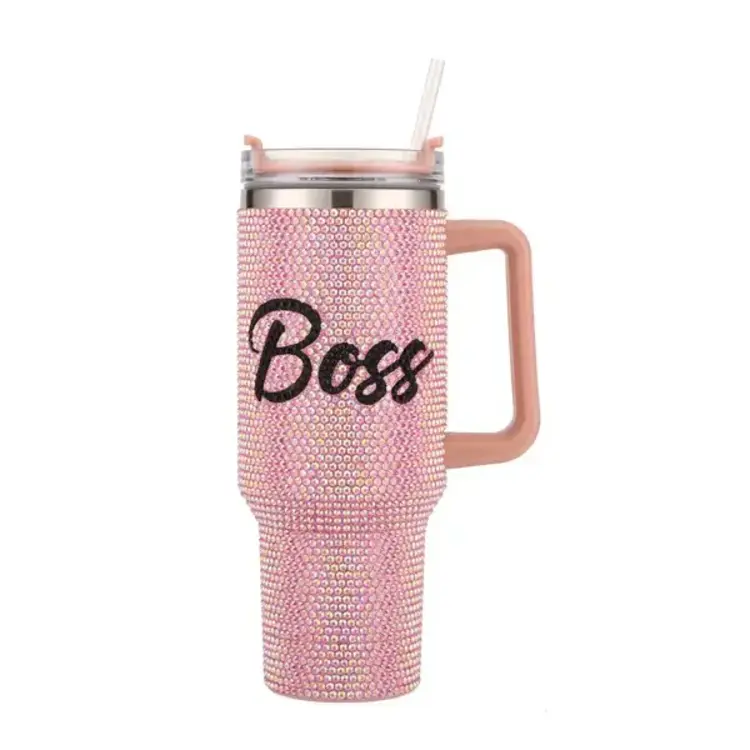 Nima Accessories Ladies Boss Blingy Tumbler with Handle Capacity 40oz