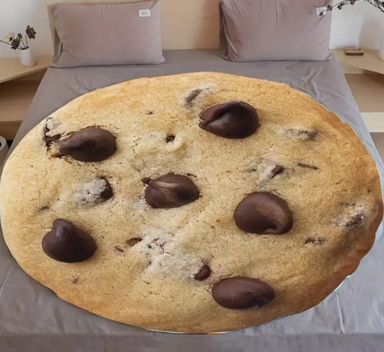 Round Funny Food Flannel Blanket Cookie