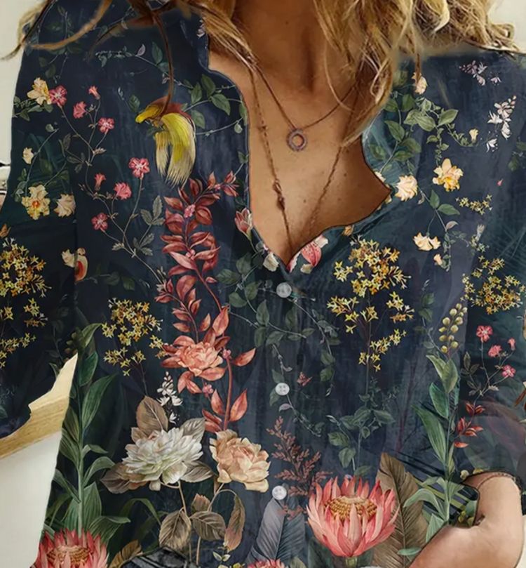 Large Vintage Floral Print Top