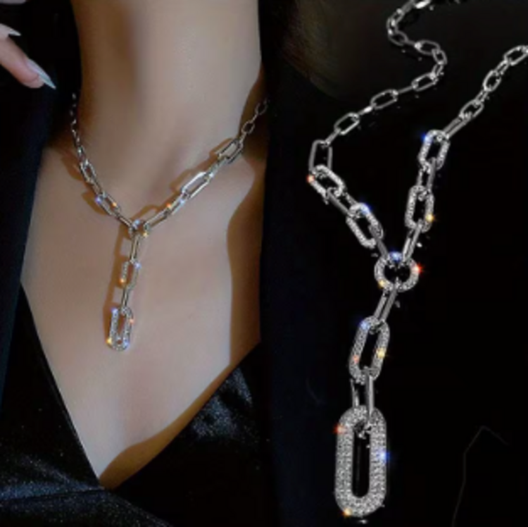 Glittery Chain  Y-Necklace