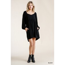 Umgee Umgee LB Sweetheart Button Front Dress Black S