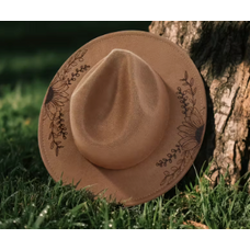 Flower Pattern Cowboy Hat  Camel
