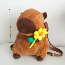 Yellow Flower Capybara Plush Backpack