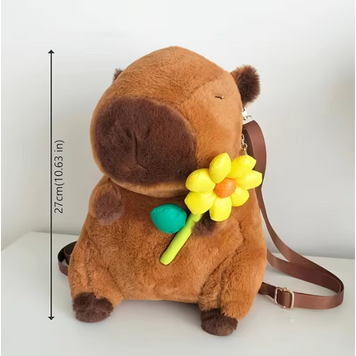 Yellow Flower Capybara Plush Backpack