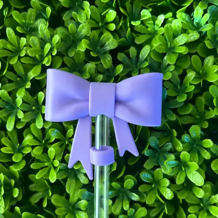 Jillian Ink LLC Bow Straw Topper Purple