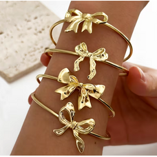 Bow knot Open Cuff Bracelet