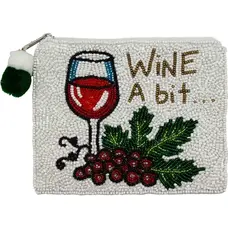 Wine A Bit Beaded Pouch
