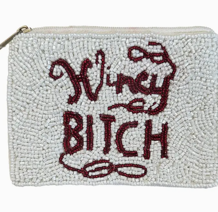 Pizzazz Winey Bitch Beaded Mini Pouch