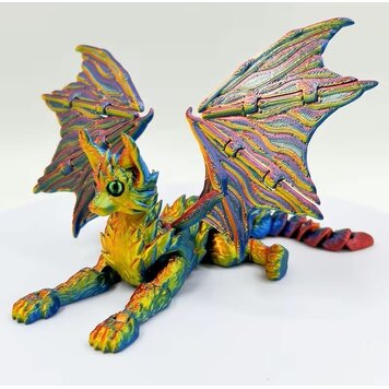 3D Printed Dragon Cat Red green blue