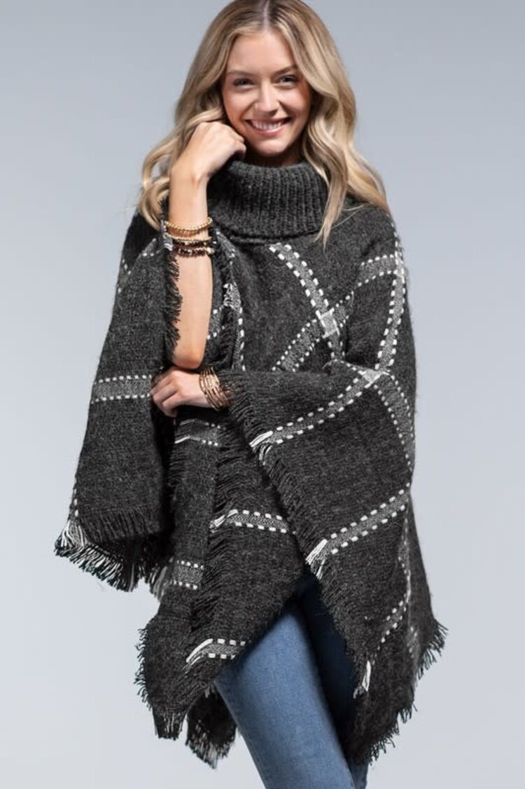 UB Window Pane Turtleneck Poncho