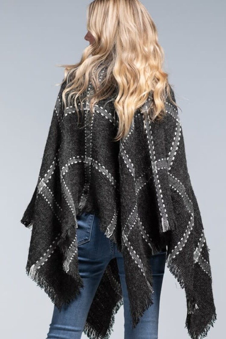 UB Window Pane Turtleneck Poncho